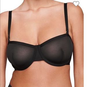 CUUP Bra The Balconette Black Size 32F Underwire Mesh